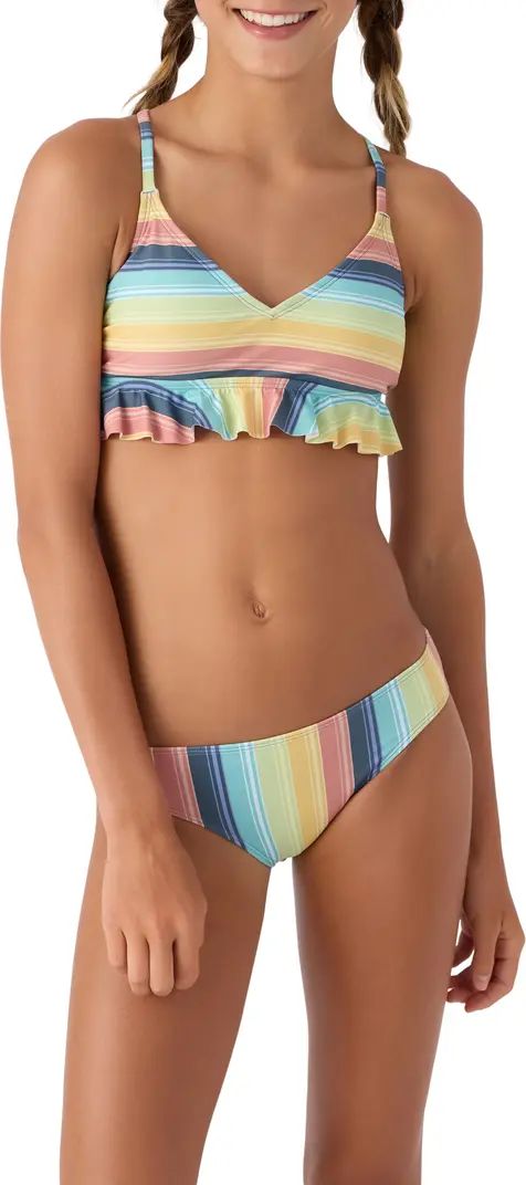 Kids' Beach Bound Stripe Two-Piece Swimsuit | Nordstrom