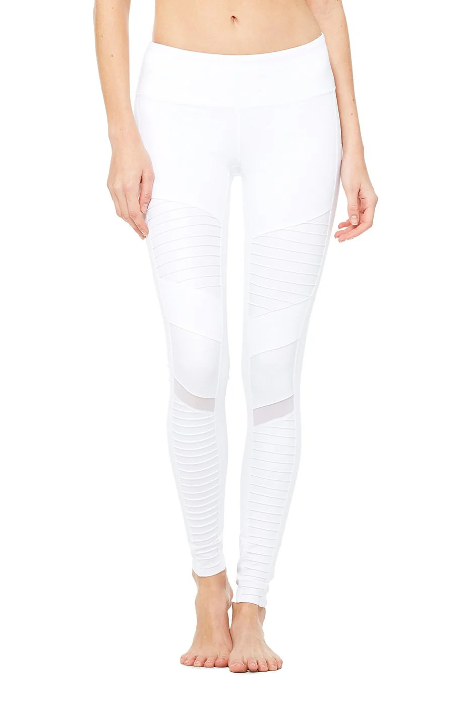 Moto Legging in White/White Glossy, Size: Medium | Alo YogaÂ® | Alo Yoga (US)