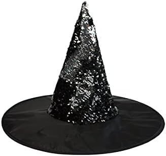 Reversible Sequin Witch Hat. Reversible Sequin Costume Party Hat. (Black & Sliver) | Amazon (US)