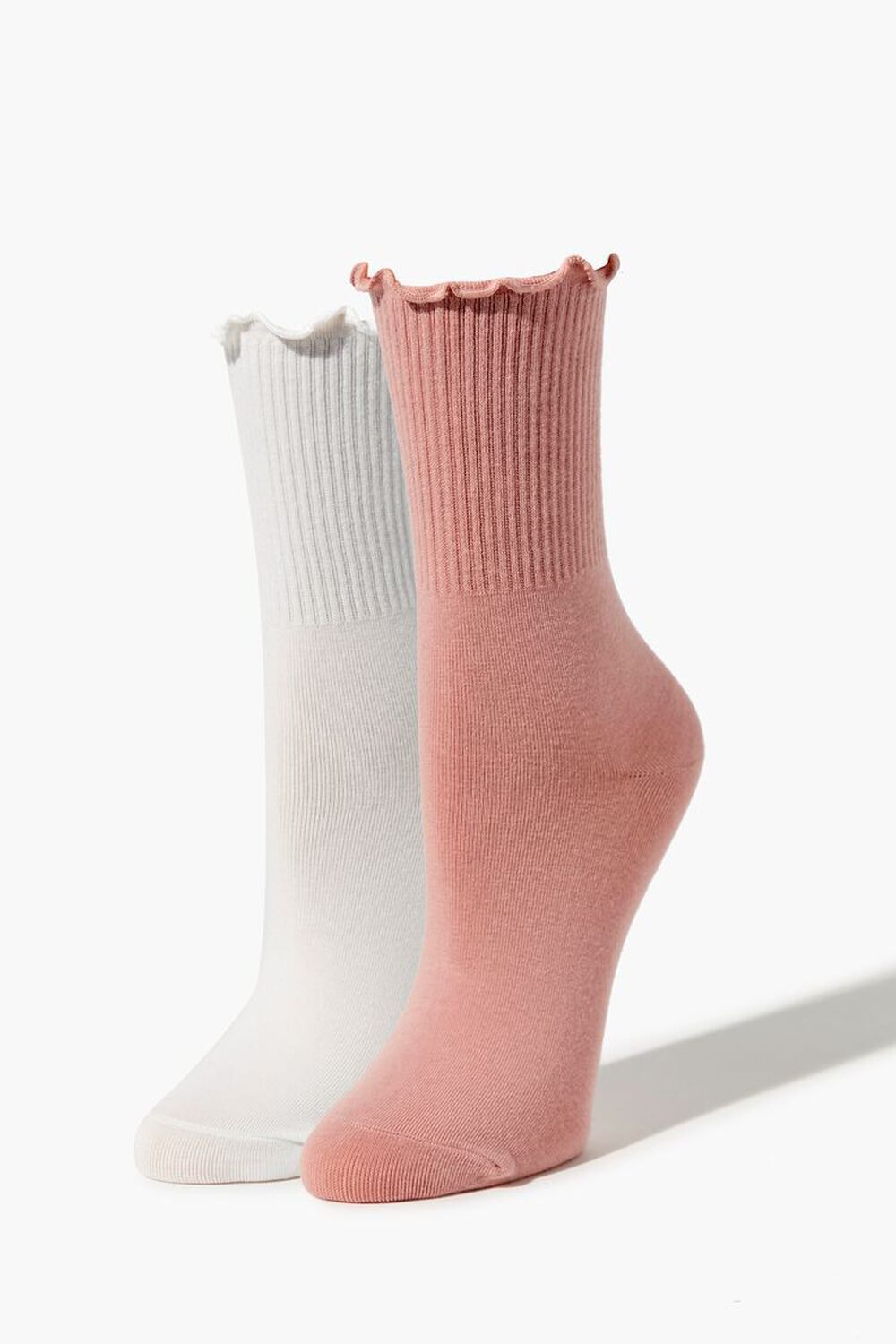 Ribbed Lettuce-Edge Crew Sock Set | Forever 21 (US)