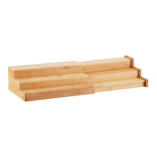 3-Tier Bamboo Expanding Spice Shelf | The Container Store