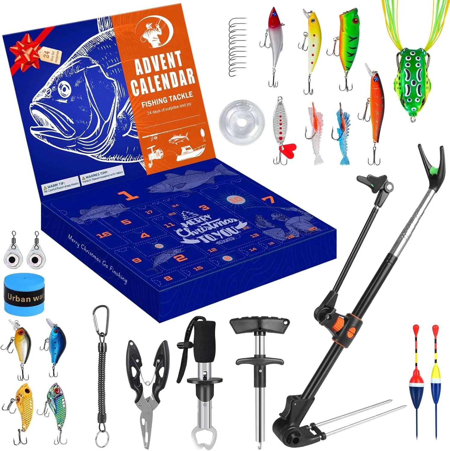 Fishing Advent Calendar 2025 for Men, 24-Day Fishing Tackle Advent Calendar Gifts Halloween Chris... | Walmart (US)
