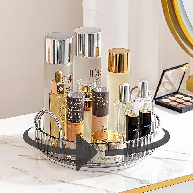 360 Rotating Makeup Organizer for Vanity, Bathroom Countertop Organizer Spinning Perfume Organize... | Amazon (US)