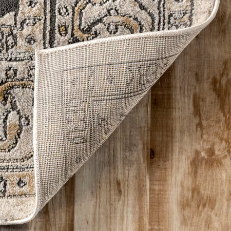 Beige Bordered Medallion Area Rug | Rugs USA