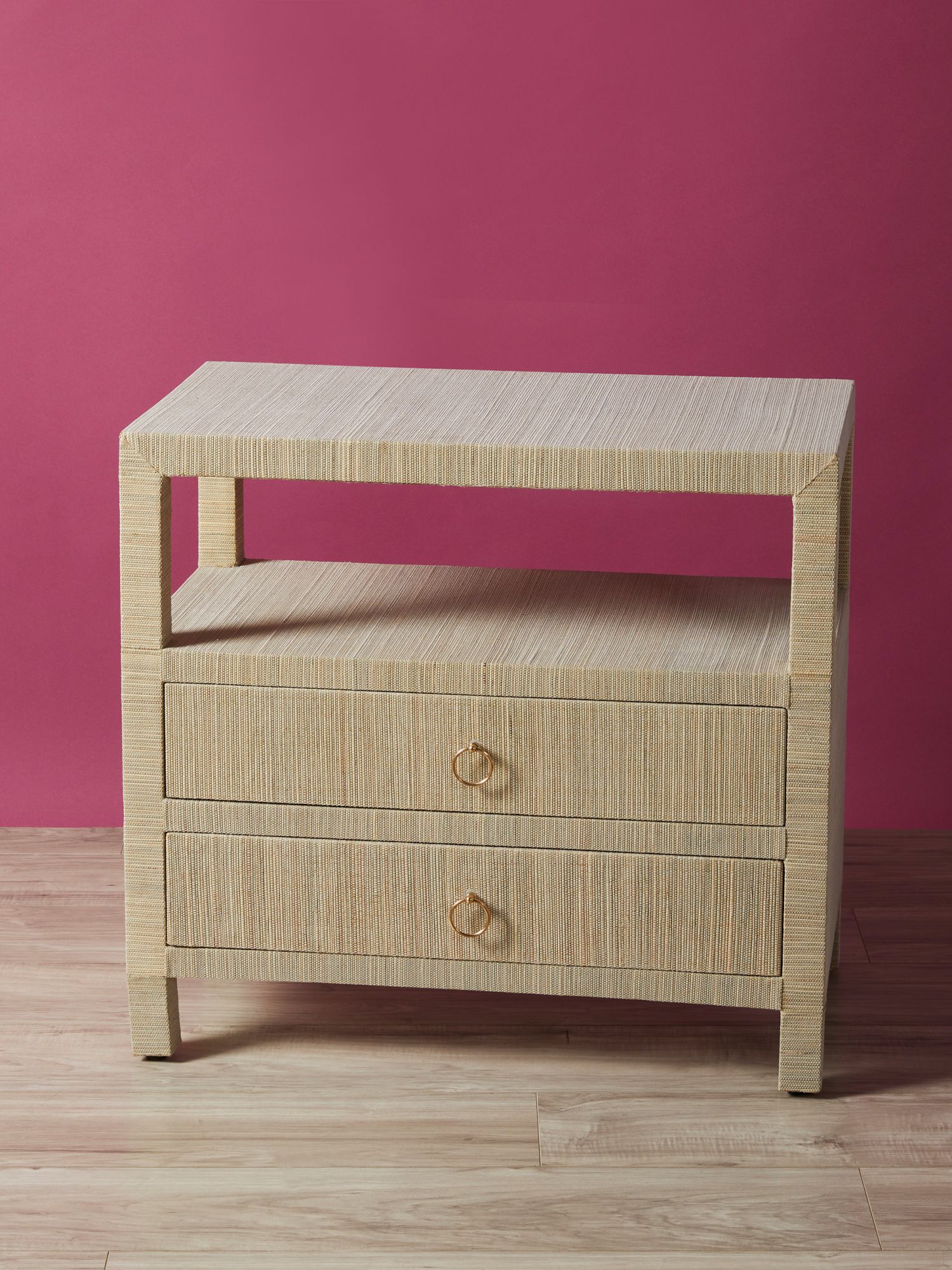 26x28 Raffia Wrapped 2 Drawer Nightstand | HomeGoods