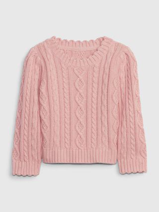 Gap &amp;#215 LoveShackFancy Toddler Puff Sleeve Cable-Knit Sweater | Gap (US)