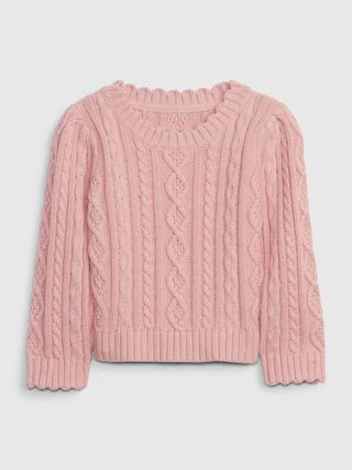 Gap &amp;#215 LoveShackFancy Toddler Puff Sleeve Cable-Knit Sweater | Gap (US)