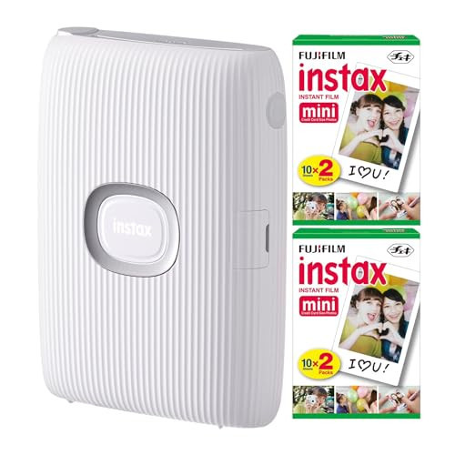 Fujifilm Instax Mini Link 2 Instant Smartphone Printer (Clay White) and Fujifilm Instax Mini Twin Film Pack (40 Exposures) Bundle | Amazon (US)