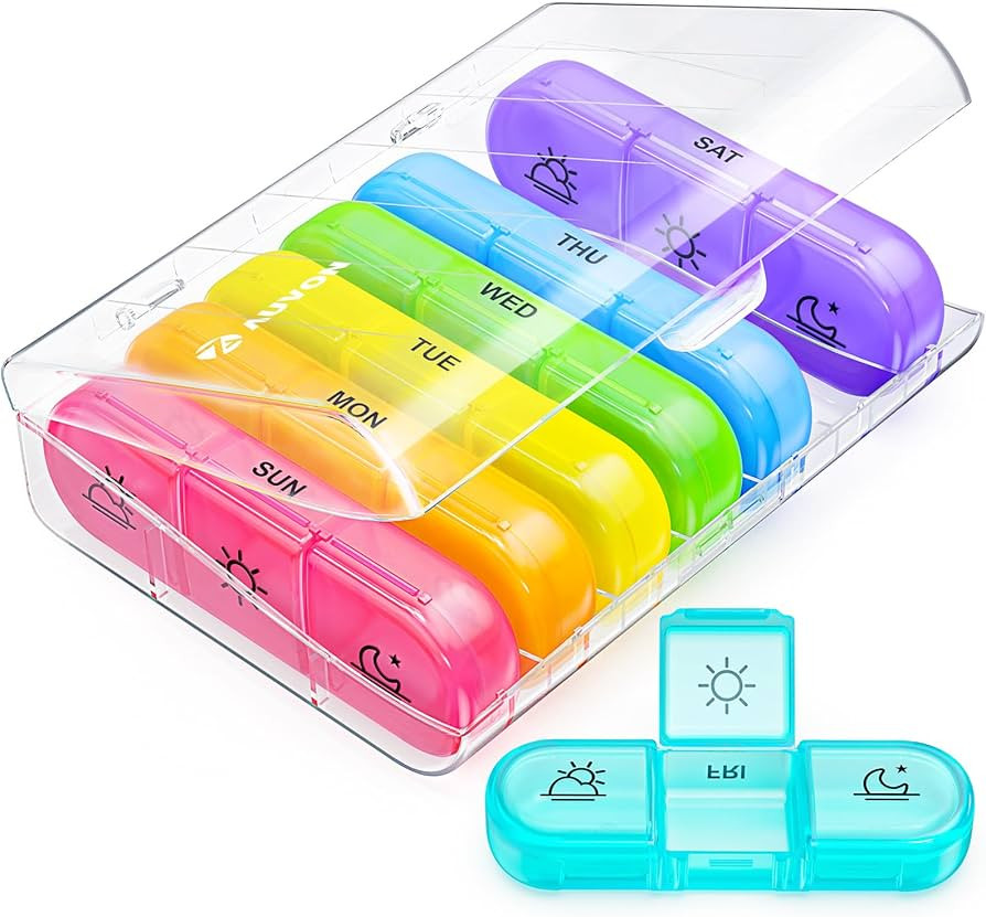 AUVON Weekly Pill Organizer 3 Times a Day, Large 7 Day Pill Box 3 Times a Day with Separate Conta... | Amazon (US)