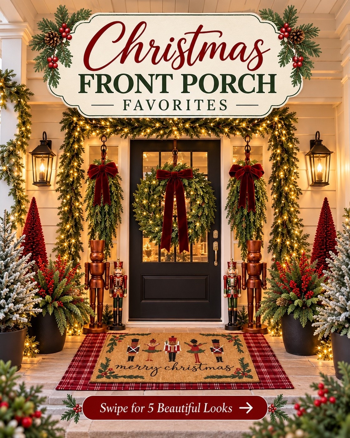 Christmas front porch inspiration is here! 🎄✨ I pulled together some of my favorite Walmart finds to create five festive porch looks—from classic red & green to cozy gingerbread and elegant evergreens.

Which porch would you choose? ❤️

#LTKHome #LTKSeasonal

#LTKSeasonal #LTKSaleAlert