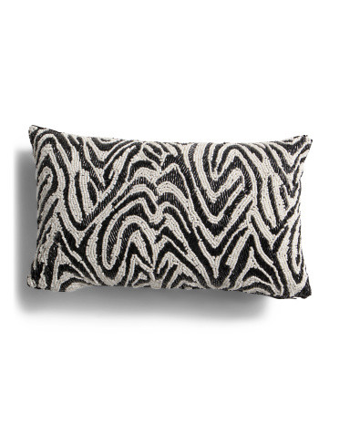 9x15 Beaded Zebra Print Lumbar Accent Pillow | TJ Maxx