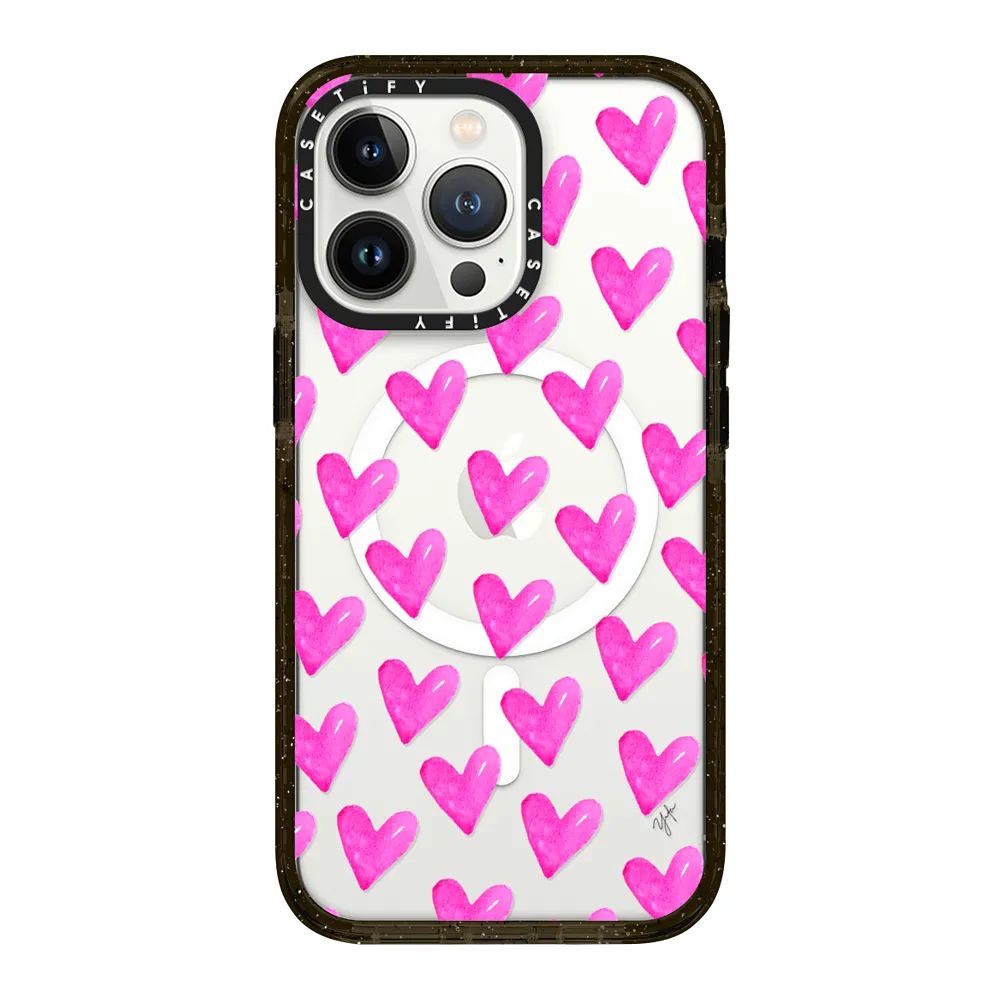 HEARTS / Bright Pink (Transparent) | Casetify (Global)