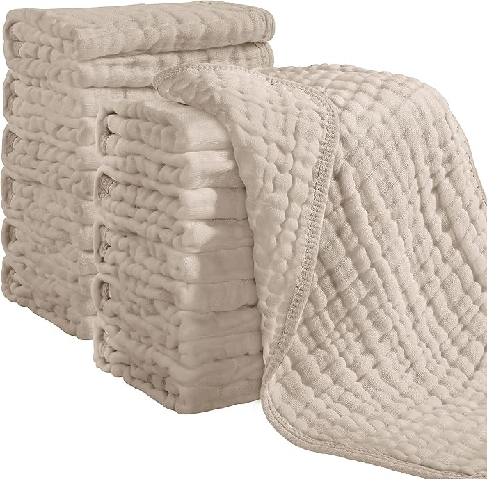 Looxii Muslin Burp Cloths 100% Cotton Muslin Cloths 12 Pack Large 20''x10'' Extra Soft and Absorb... | Amazon (US)