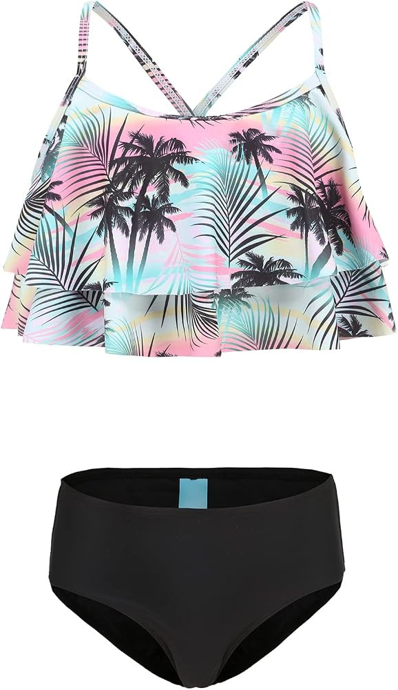 Girls Bikini Swimsuits Two Piece Bathing Suit for Kids Hawaiian Swimwear Set 3-16 Years | Amazon (US)