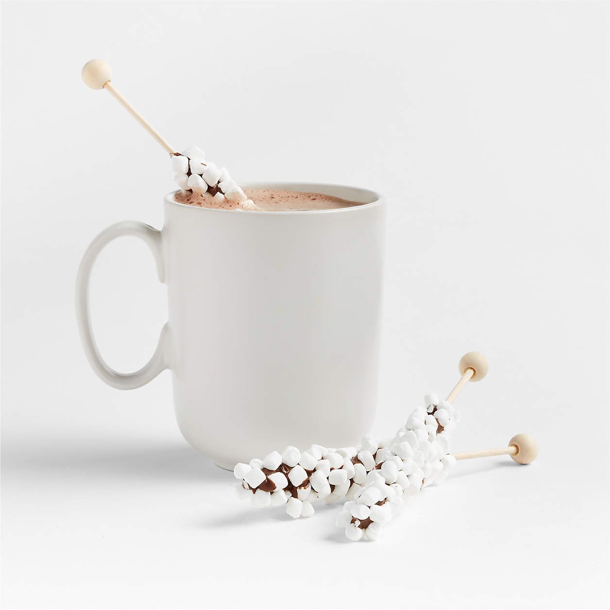 Mini Marshmallow Hot Chocolate Stirrers + Reviews | Crate and Barrel | Crate & Barrel