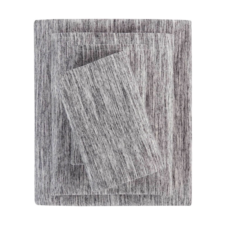 Mainstays Cotton Rich Extra Soft Jersey Bed Sheet Set, Twin-XL, Grey Spacedyed, 3 Pieces | Walmart (US)