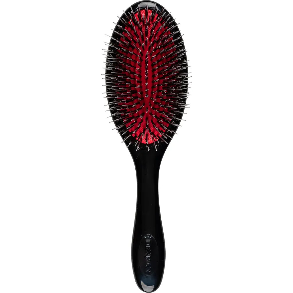 DENMAN D81M Medium Style & Shine Nylon & Natural Boar Bristle Finishing Brush in Boar Bristles Black at Nordstrom | Nordstrom