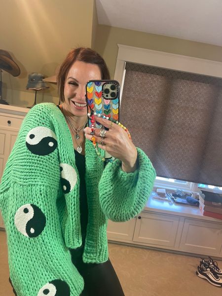 Today’s outfit of funness 💚 it’s a perfect weight for all different temperatures. Wear a long sleeve or tank top underneath and you’ll be cozy all day! 

#LTKHalloween #LTKSeasonal #LTKover40