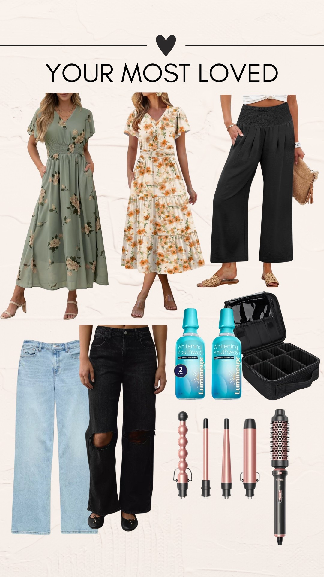 Last week’s best sellers! // DRESSES: large, true to size // BLACK PANTS: large, true to size // LIGHT JEANS: size 10 short, size down one // BLACK JEANS: size 12 short, true to size 

#LTKPetite #LTKMidsize #LTKFindsUnder50