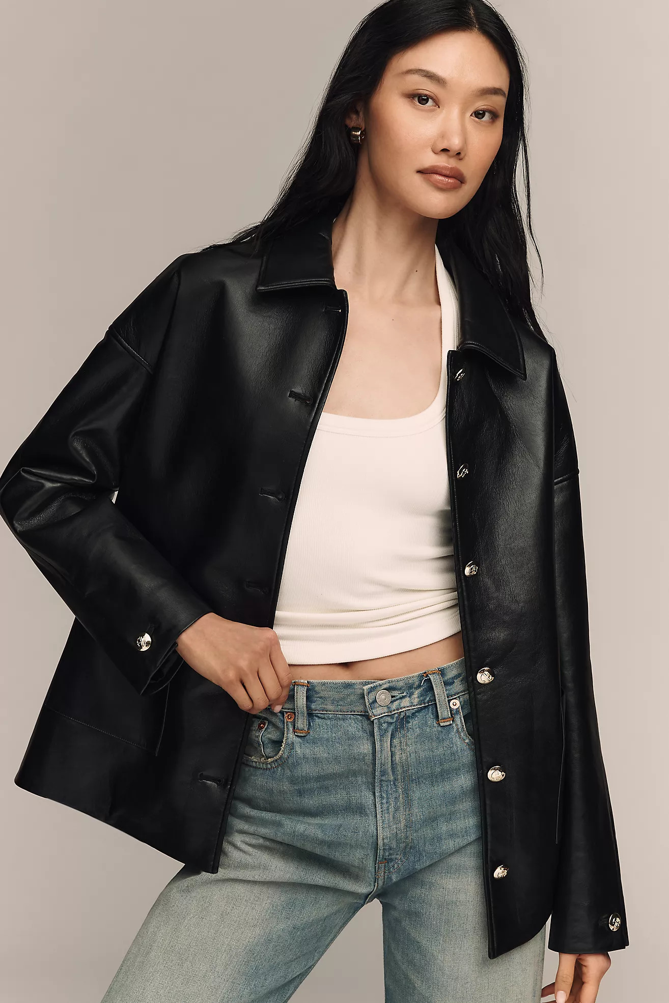 Anine Bing Luca Leather Jacket | Anthropologie (US)