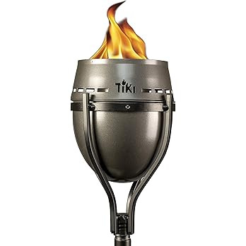 TIKI Brand Island King Outdoor TIKI Torch for Lawn, Patio and Garden, Metal Large Flame Silver - ... | Amazon (US)