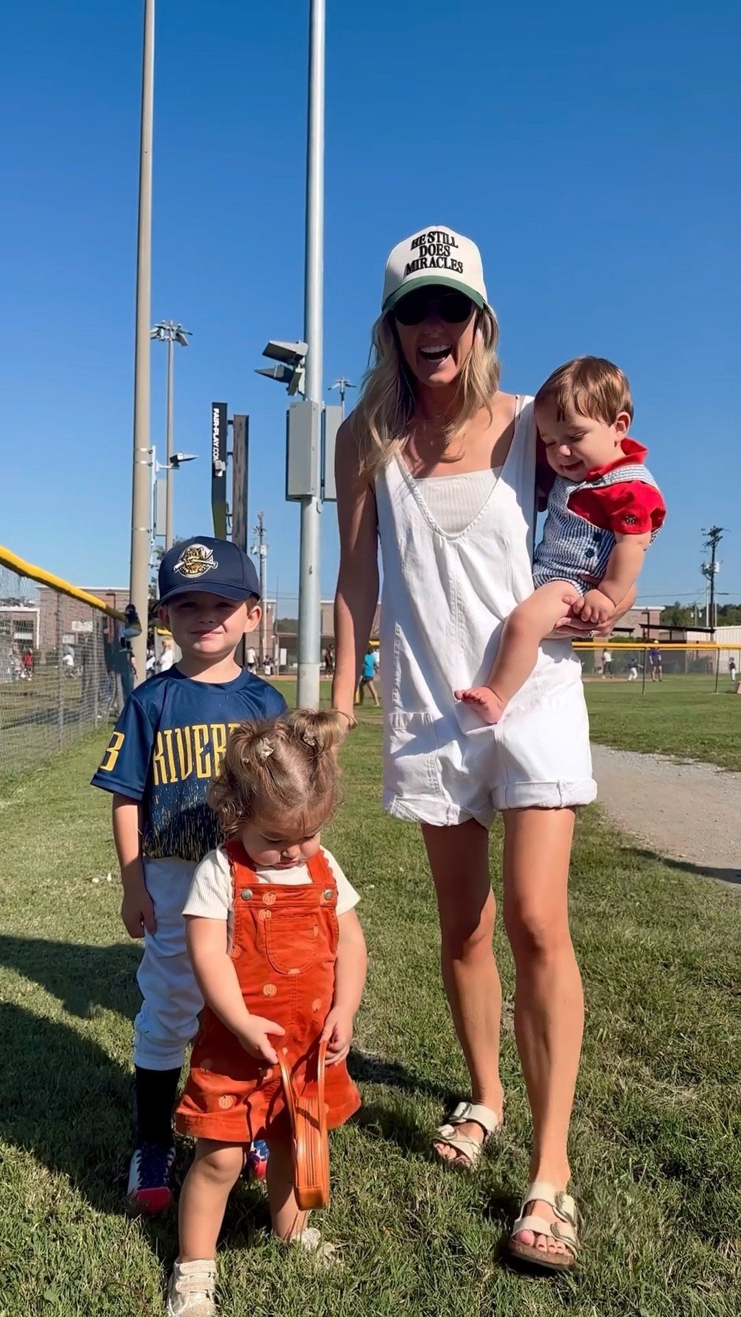 Easy Baseball Mom outfit 

Found these shortalls in a denim wash on MAJOR sale! Wearing an XS because they run a little oversized 

I’ve found a few white ones in certain sizes and also a lot on poshmark 2nd hand.

Bralette is free people from years ago, so I linked similar 

#LTKFamily #LTKSaleAlert
