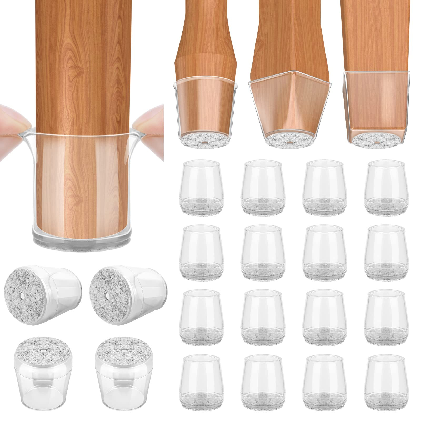 BALEINE 16 Pack Silicone Chair Leg Floor Protectors, Stool Leg Protectors Cap, Non-Slip Chair Leg... | Amazon (US)