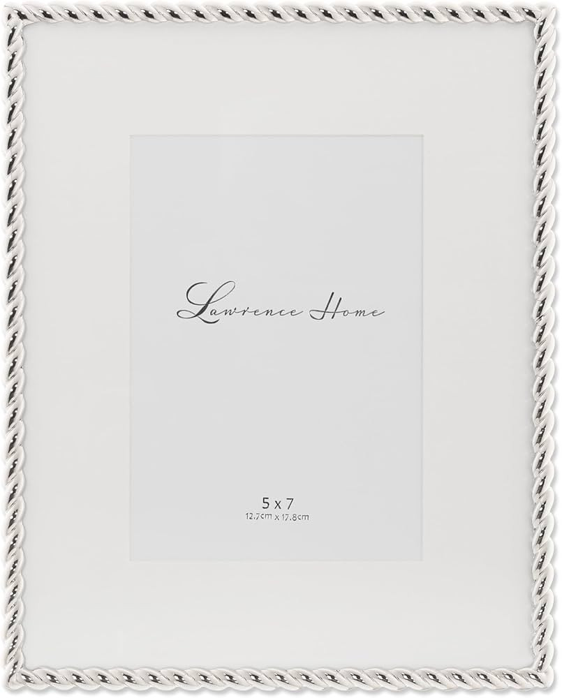 Lawrence Frames Silver Metal Rope 8x10 Matted for 5x7 Picture Frame (710080) | Amazon (US)