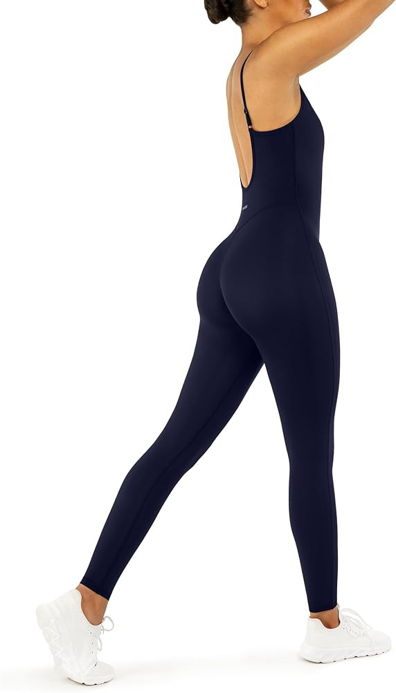 PAVOI ACTIVE Sculpting One Piece Romper | Spaghetti Adjustable Straps Low Back Scoop Women's Full... | Amazon (US)