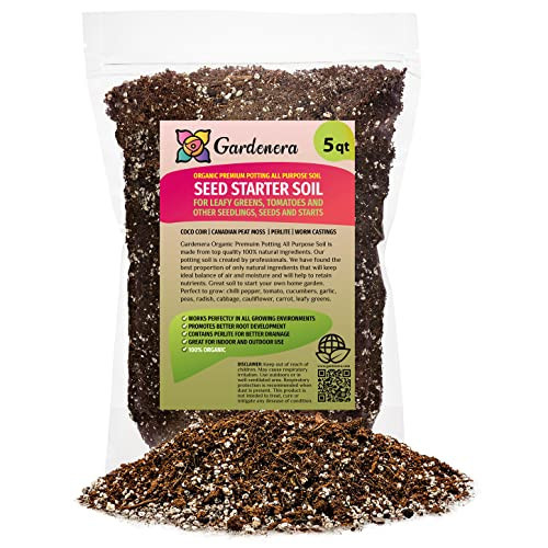 Premium Organic Seed Starter Soil - 5 Quart - All-Purpose Organic Potting Soil for Happy Seedlings and Plants by Gardenera | Amazon (US)