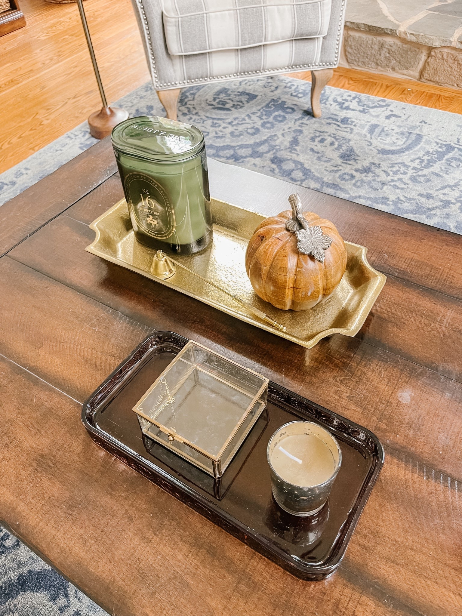 I love finding neutral decor items that can be great transition pieces from season to season. This gold tray works great for Fall but I’ll also use it during Christmas. 

#LTKSeasonal #LTKHoliday #LTKHome