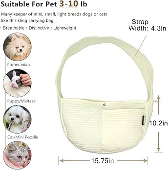 NATUYA Small Dog Carrier Sling Cat Sling,Adjustable Strap Hand Free Pet Puppy for Outdoor Traveli... | Amazon (US)