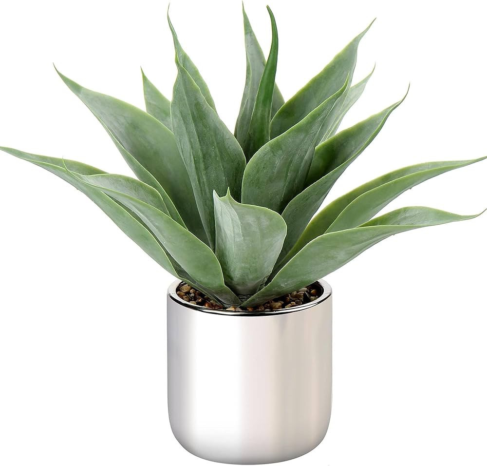 Large Agave Plant Artificial Succulent 13" Fake Aloe Vera Plant in Pot Faux Agave Plants Realisti... | Amazon (US)