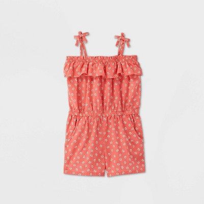 OshKosh B'gosh Toddler Girls' Tank Top Floral Romper - Coral | Target