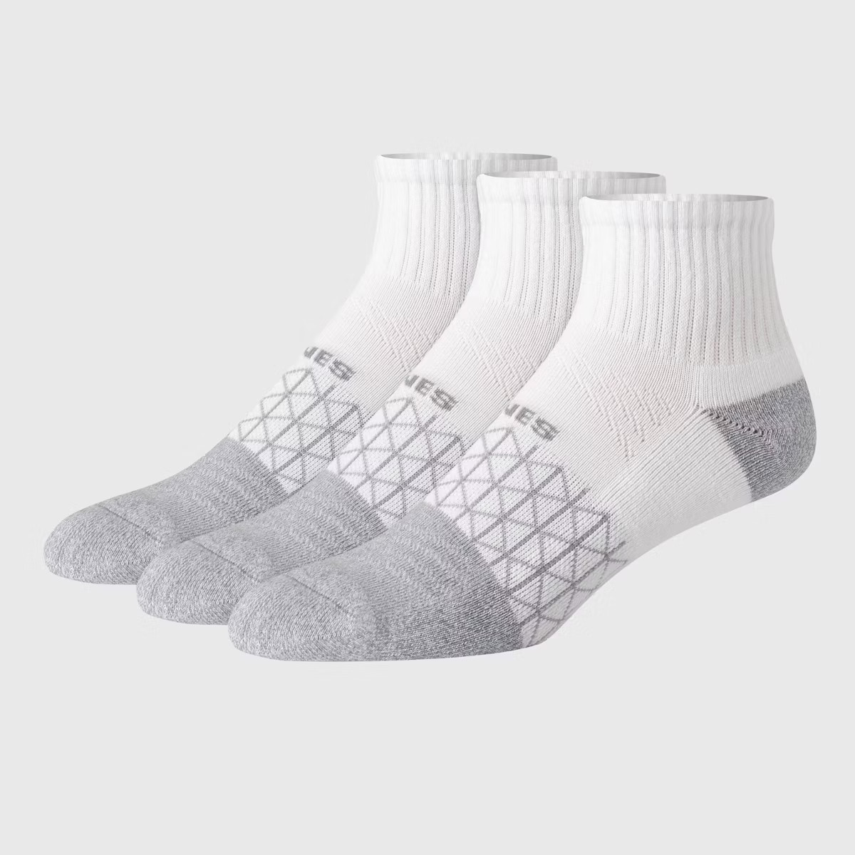 Hanes Men's 3pk Absolute Active Cushioned Ankle Socks - White/Gray 6-12: Cotton Blend, Arch Suppo... | Target