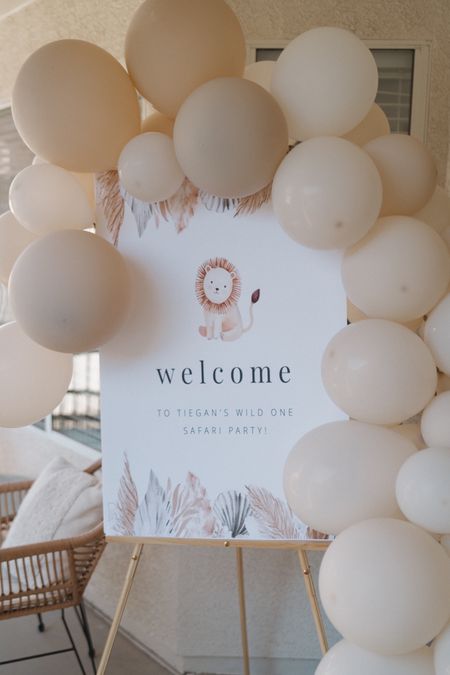 Safari Birthday party welcome sign, Amazon easel stand and balloons we did ourselves! Linking balloon inflator from amazon & balloons 🌿

#LTKunder50 #LTKbaby #LTKSeasonal