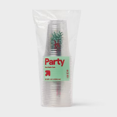 Holiday Disposable Clear Cup - Holly - 18oz/30ct - up&up™ | Target