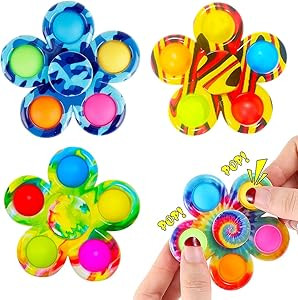 4 Packs Pop Game Fidget Spinner Pop Toys, Tie-Dye Popper Pop Bubble Spinner Relief for Kids ADHD ... | Amazon (CA)