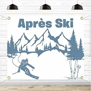 Apres Ski Party Backdrop, Ski Bachelorette Decor, Winter Bachelorette Photobooth, Mountain Camp B... | Amazon (US)