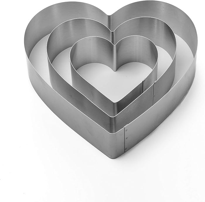 Large Heart Cookie Cutter Set-4/6/8 Inch Heart Cake Mold Ring Pancake Mold Valentine Day Gift Sta... | Amazon (US)