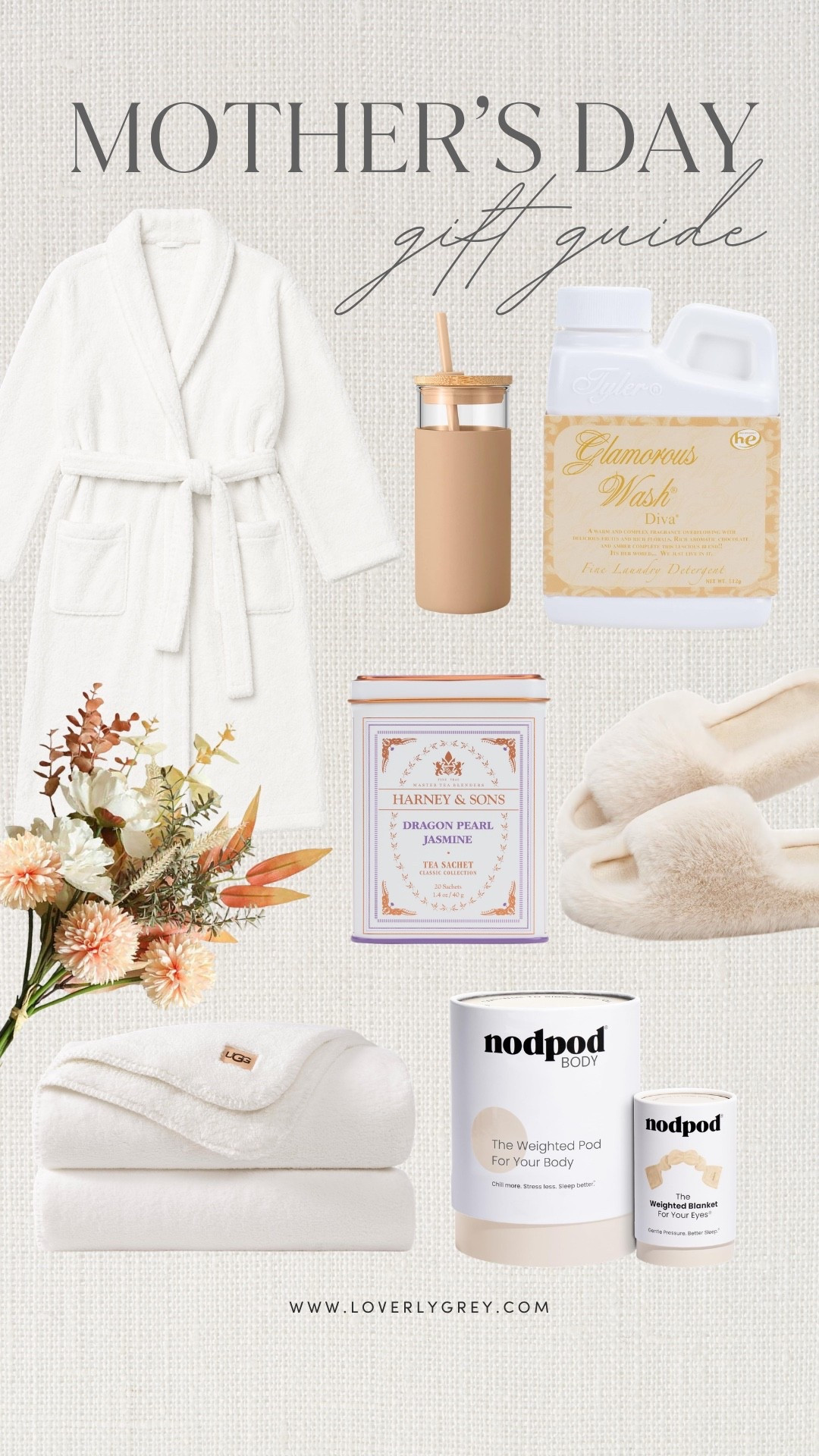 Mother’s Day gift guide for the self care woman!  I love the soft robe and matching slippers for a little at-home spa moment, and that tea tin is such a sweet add-on. The nodpod and weighted blanket are two gifts that will get used often.

#LTKSeasonal #LTKmomlife #LTKMothersDay