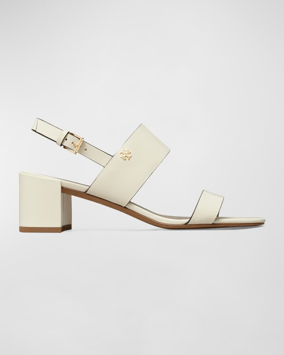 Leather Dual-Band Slingback Sandals | Neiman Marcus