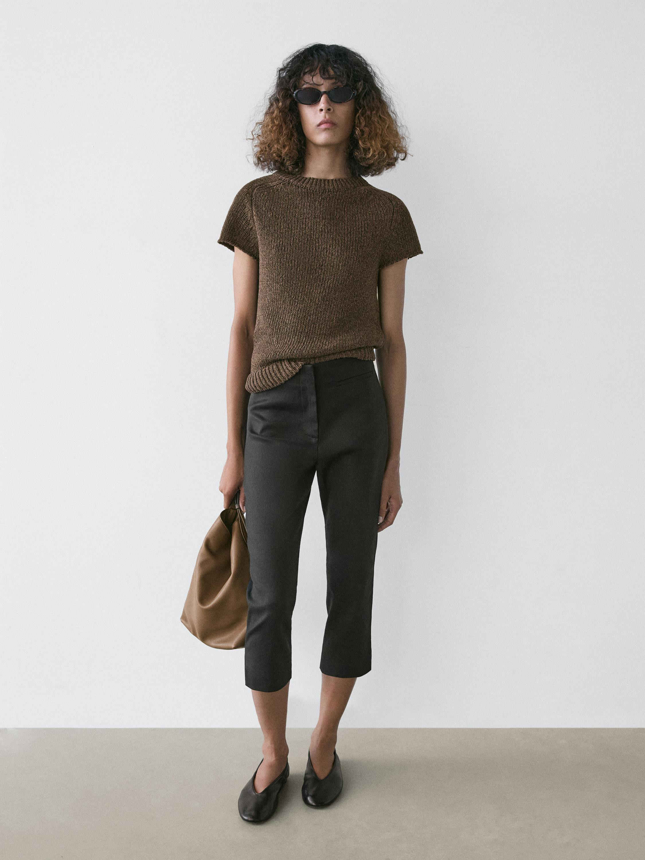 Strickpullover mit kurzen Ärmeln | Massimo Dutti DE
