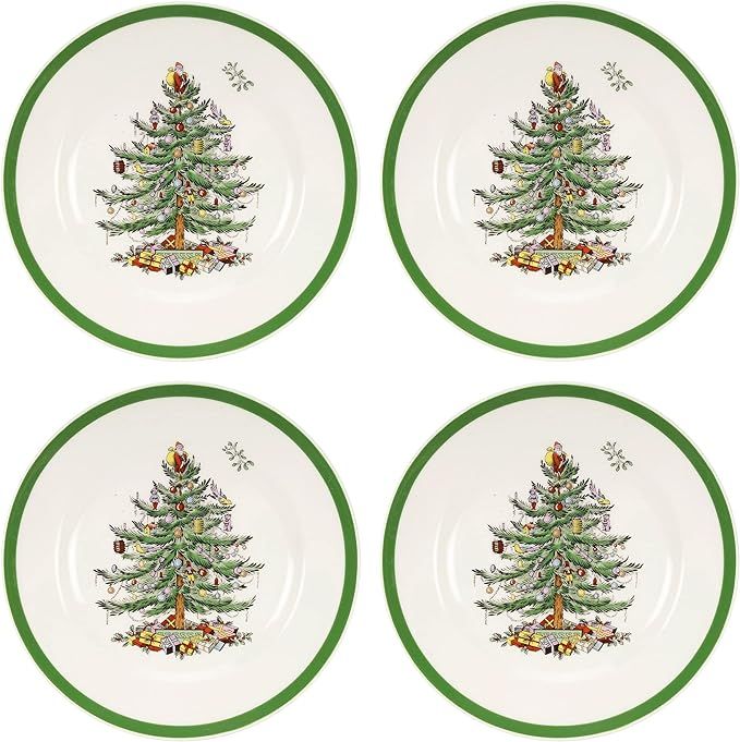 Spode Christmas Tree Salad Plate | Set of 4 Plates for Salad, Pasta, Appetizer, and Dessert | Mad... | Amazon (US)