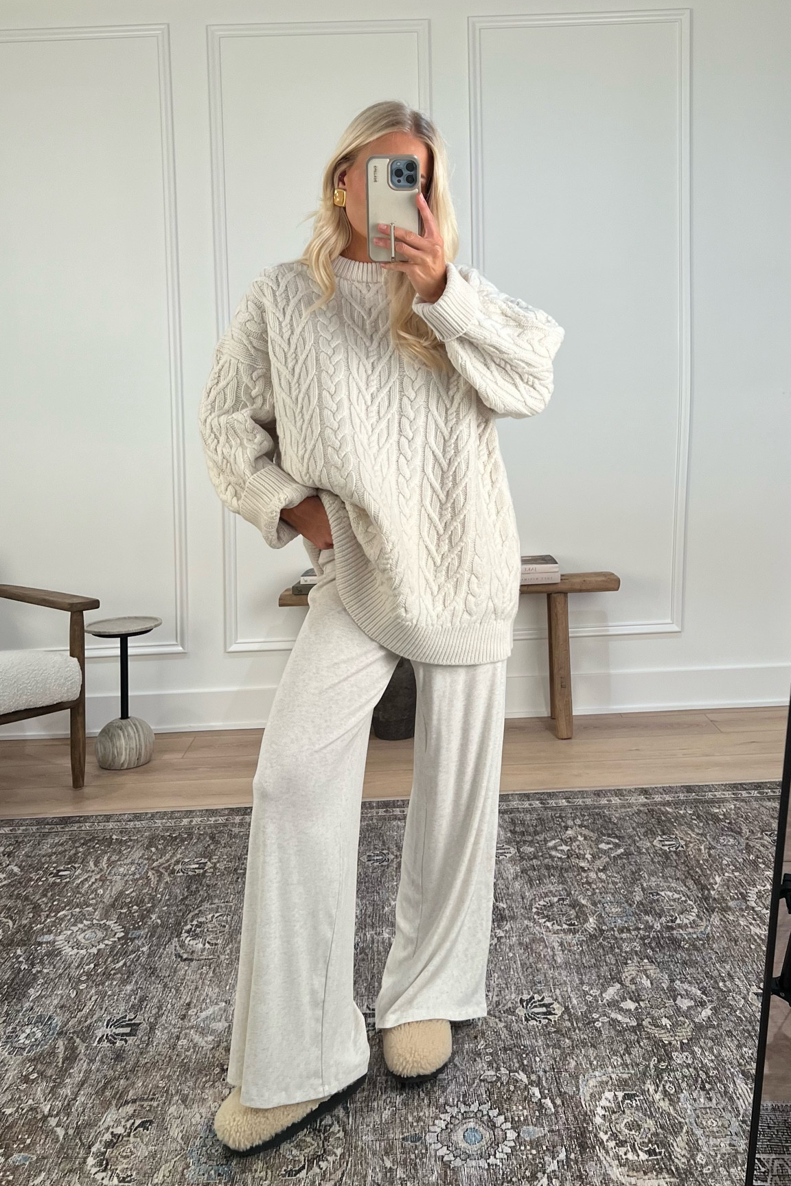 Thanksgiving Outfit! Size 2 in sweater (color: birch 2), small tall in pants (color: heather birch), shoes are true to size. Linked similar in all! 

#KathleenPost #ThanksgivingOutfit #HolidayOutfit 

#LTKStyleTip #LTKSeasonal