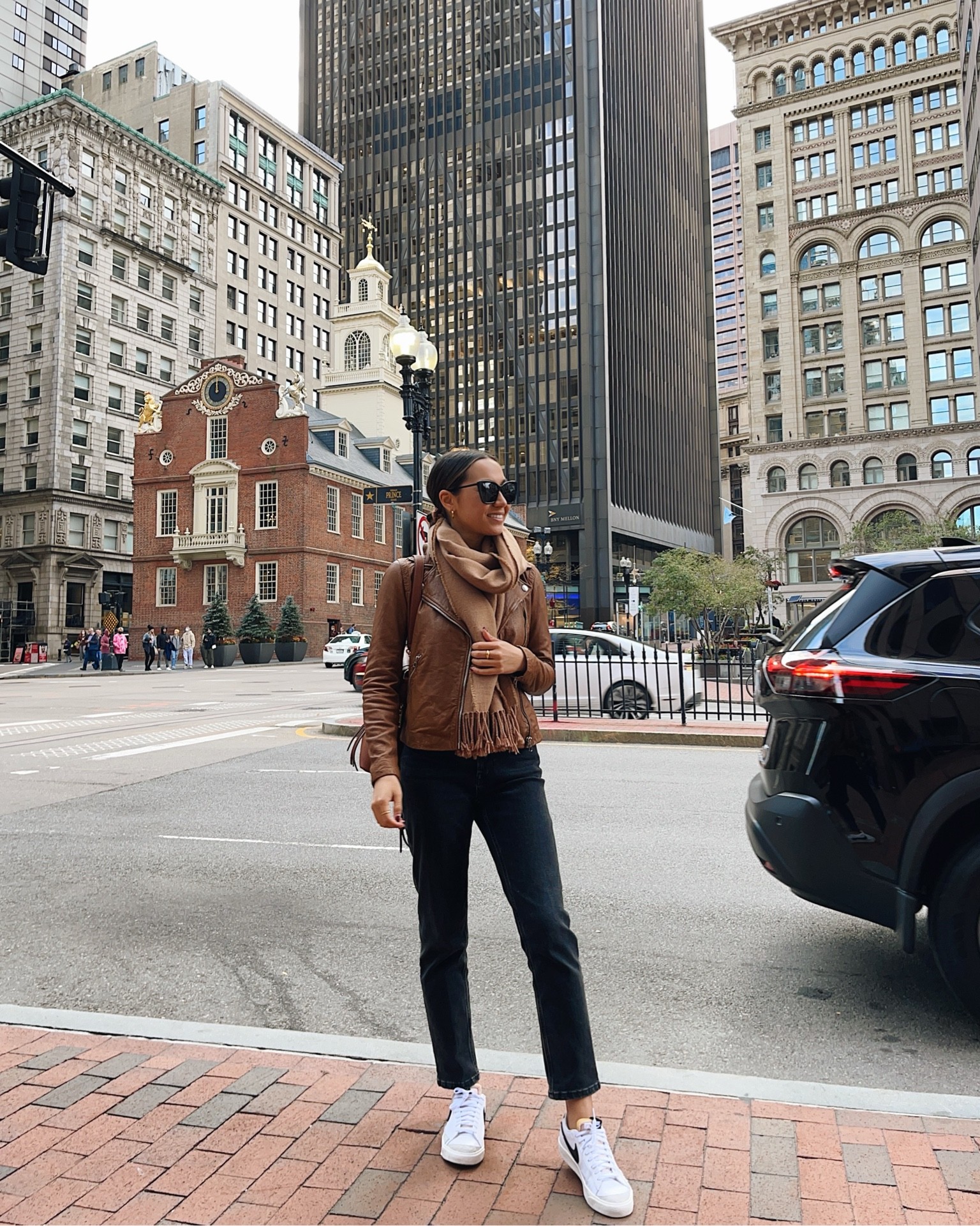 Last day of the Madwell insider sale!
Moto jacket is 30% off! Wearing xs and will stretch in the arms 
Old Everlane jeans - linked similar 
Nike sneakers - back in stock! 
Fall outfit / casual style 

#LTKSeasonal #LTKsalealert #LTKstyletip