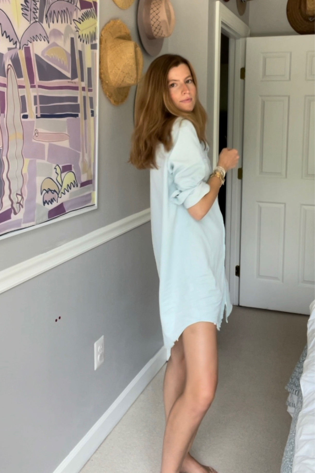 Wearing a small
