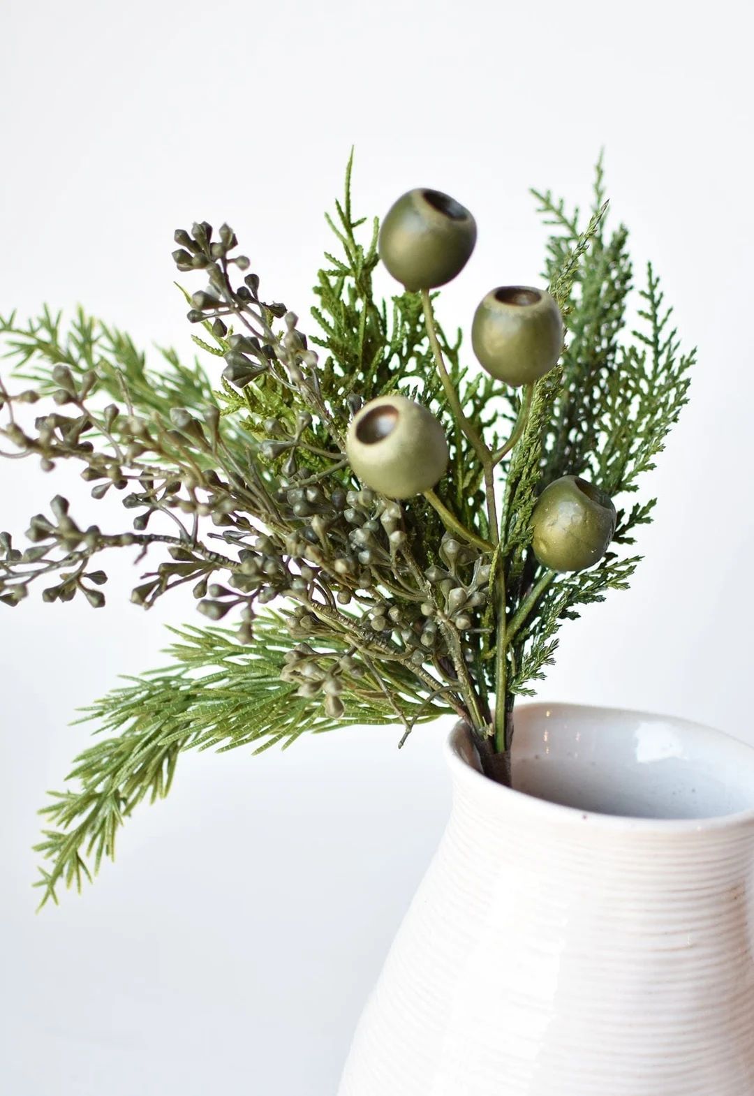 15" Faux Green Eucalyptus/Seed/Pod/Pine Pick Greenery Christmas | Etsy (US)