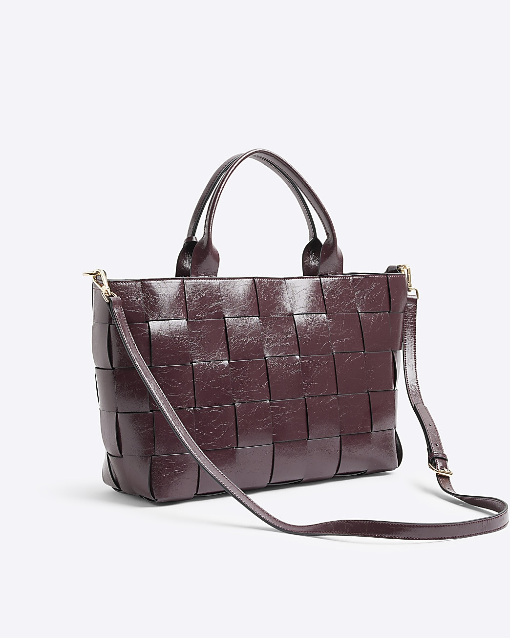 Red Chunky Weave Tote Bag | River Island (UK & IE)