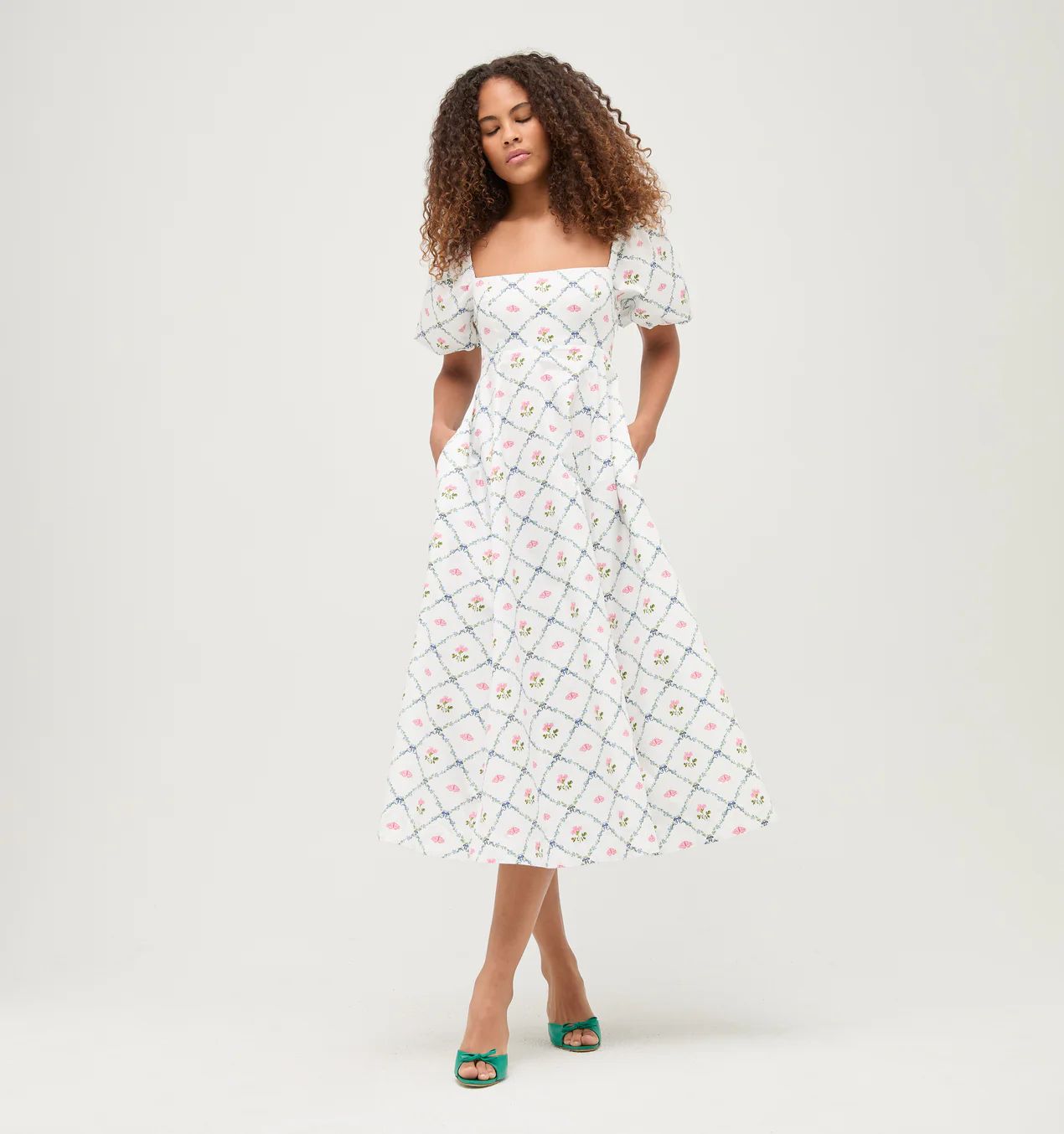 The Matilda Dress - Butterfly Trellis Cotton Sateen | Hill House Home